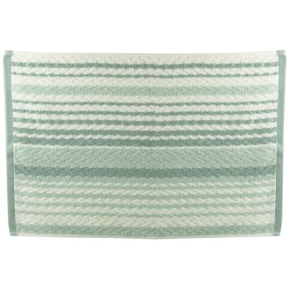 Smart Home Striped Jacquard Green and White Three Piece Bath Towel Set - Picture 6 of 7